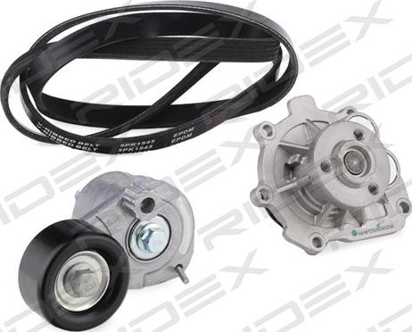 RIDEX 4172P0026 - Водяной насос + комплект ручейковых ремней abcparts.ee