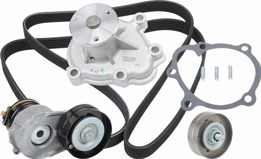 RIDEX 4172P0074 - Водяной насос + комплект ручейковых ремней abcparts.ee