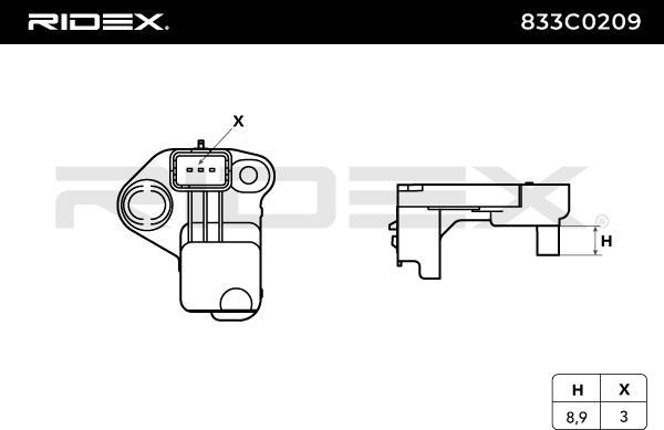 RIDEX 833C0209 - Датчик положения Коленвала, RPM abcparts.ee