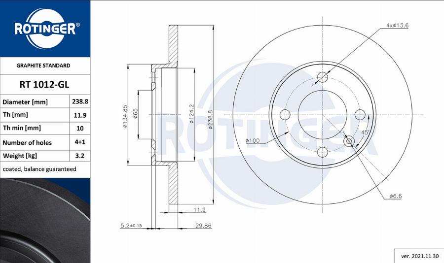Rotinger RT 1012-GL - Тормозной диск abcparts.ee