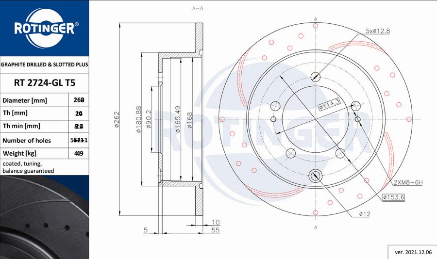 Rotinger RT 1144-GL T5 - Тормозной диск abcparts.ee