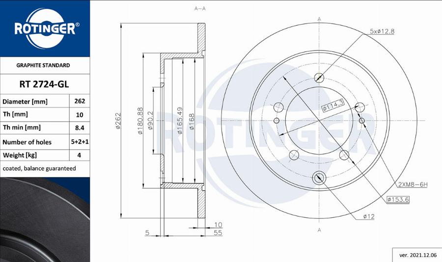 Rotinger RT 1144-GL - Тормозной диск abcparts.ee