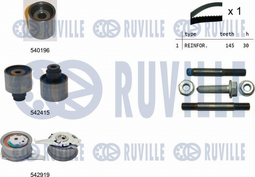 Ruville 550498 - Комплект зубчатого ремня ГРМ abcparts.ee
