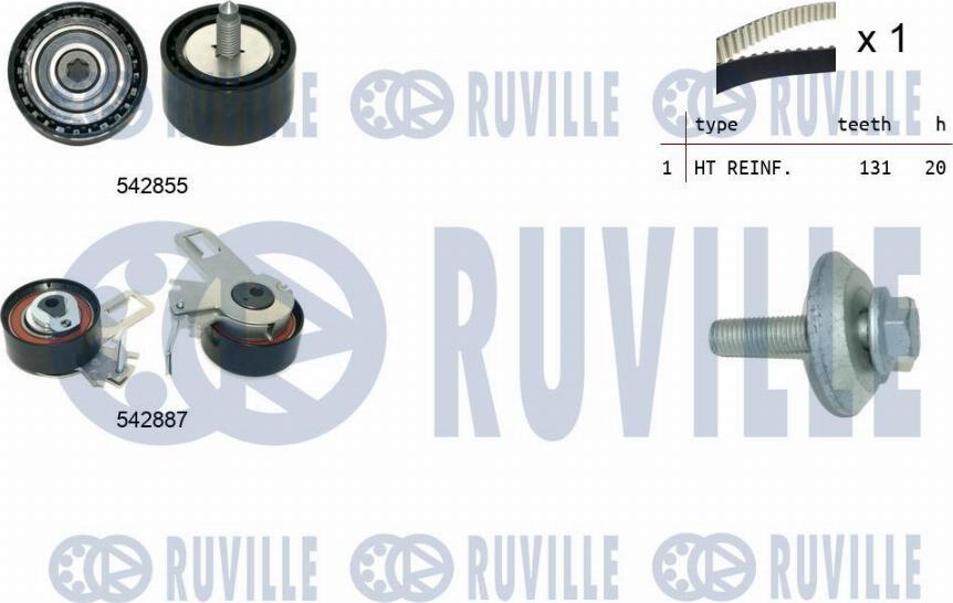 Ruville 550497 - Комплект зубчатого ремня ГРМ abcparts.ee