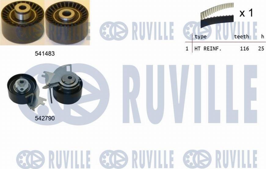 Ruville 550427 - Комплект зубчатого ремня ГРМ abcparts.ee