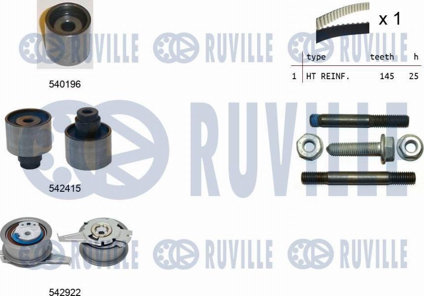 Ruville 550500 - Комплект зубчатого ремня ГРМ abcparts.ee