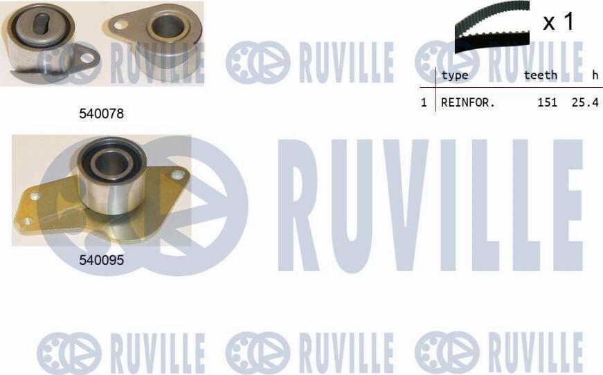 Ruville 550016 - Комплект зубчатого ремня ГРМ abcparts.ee