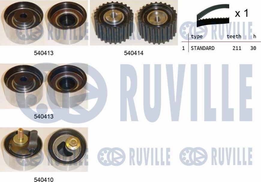 Ruville 550195 - Комплект зубчатого ремня ГРМ abcparts.ee