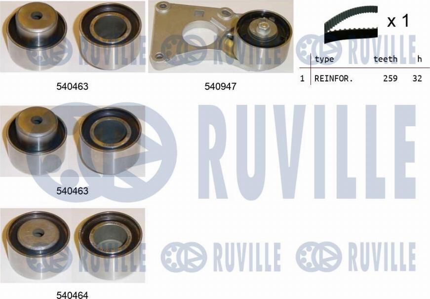 Ruville 550222 - Комплект зубчатого ремня ГРМ abcparts.ee