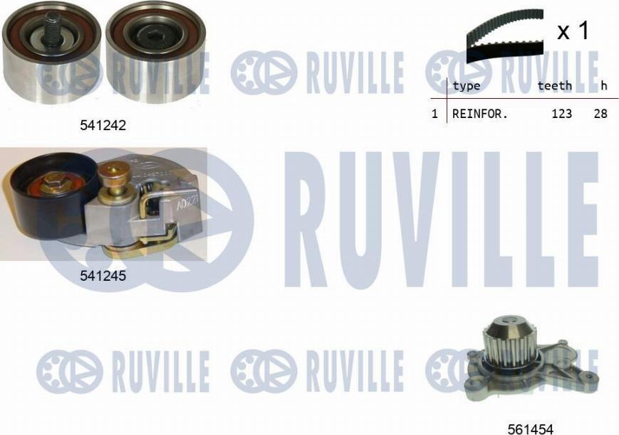 Ruville 5502752 - Водяной насос + комплект зубчатого ремня ГРМ abcparts.ee