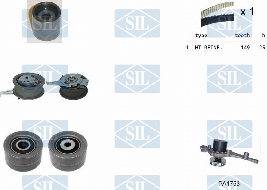 Saleri SIL K1PA1753 - Водяной насос + комплект зубчатого ремня ГРМ abcparts.ee