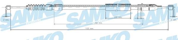 Samko C0555B - Тросик, cтояночный тормоз abcparts.ee