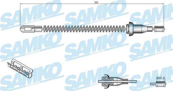 Samko C0556B - Тросик, cтояночный тормоз abcparts.ee