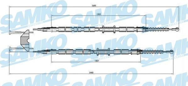 Samko C0538B - Тросик, cтояночный тормоз abcparts.ee