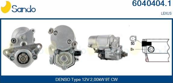 Sando 6040404.1 - Стартер abcparts.ee