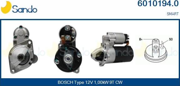 Sando 6010194.0 - Стартер abcparts.ee
