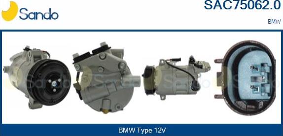 Sando SAC75062.0 - Компрессор кондиционера abcparts.ee