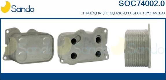 Sando SOC74002.0 - Масляный радиатор, двигательное масло abcparts.ee