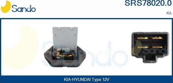 Sando SRS78020.0 - Сопротивление, реле, вентилятор салона abcparts.ee