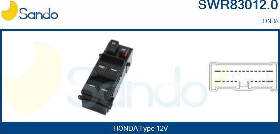 Sando SWR83012.0 - Выключатель, стеклоподъемник abcparts.ee