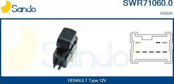 Sando SWR71060.0 - Выключатель, стеклоподъемник abcparts.ee