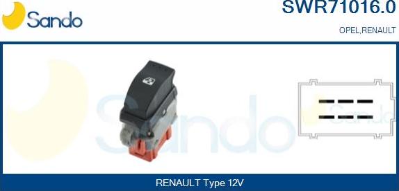 Sando SWR71016.0 - Выключатель, стеклоподъемник abcparts.ee