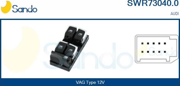 Sando SWR73040.0 - Выключатель, стеклоподъемник abcparts.ee