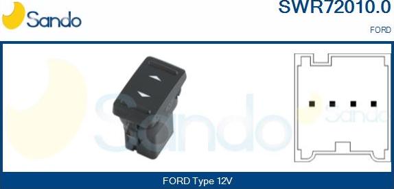 Sando SWR72010.0 - Выключатель, стеклоподъемник abcparts.ee