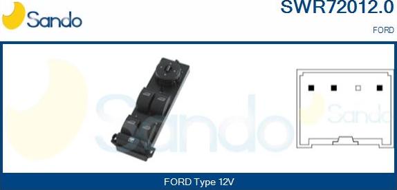 Sando SWR72012.0 - Выключатель, стеклоподъемник abcparts.ee