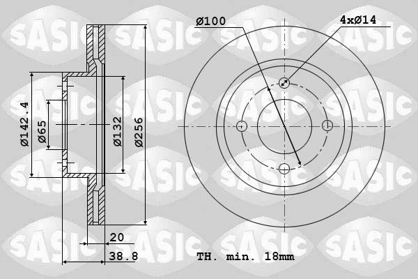 Sasic 9004432J - Тормозной диск abcparts.ee