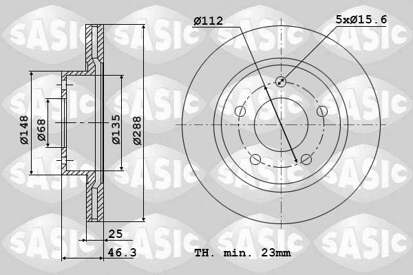 Sasic 9004507J - Тормозной диск abcparts.ee