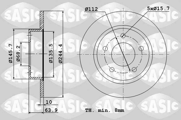 Sasic 9004588J - Тормозной диск abcparts.ee