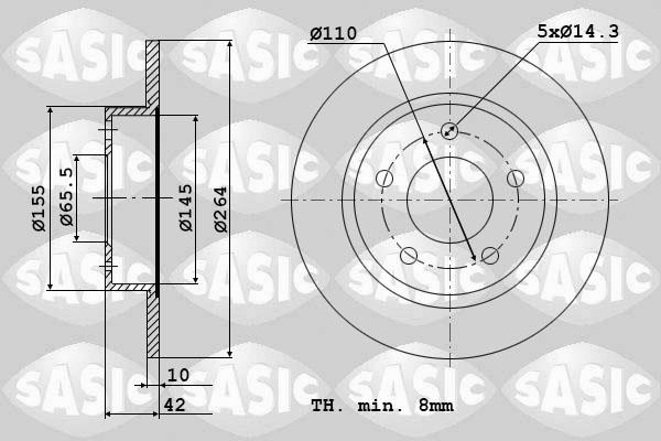 Sasic 9004863J - Тормозной диск abcparts.ee