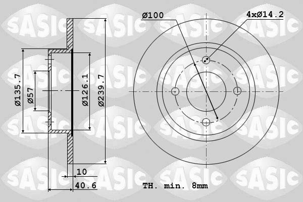 Sasic 9004872J - Тормозной диск abcparts.ee