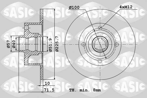 Sasic 9004358J - Тормозной диск abcparts.ee