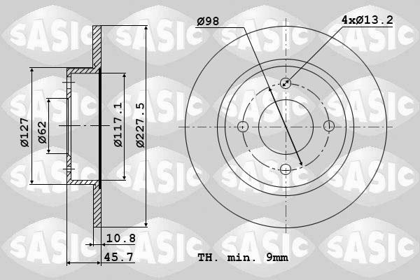 Sasic 9004220J - Тормозной диск abcparts.ee