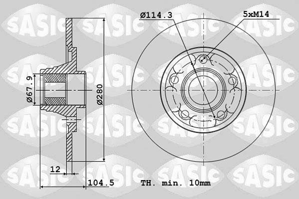 Sasic 6104053 - Тормозной диск abcparts.ee