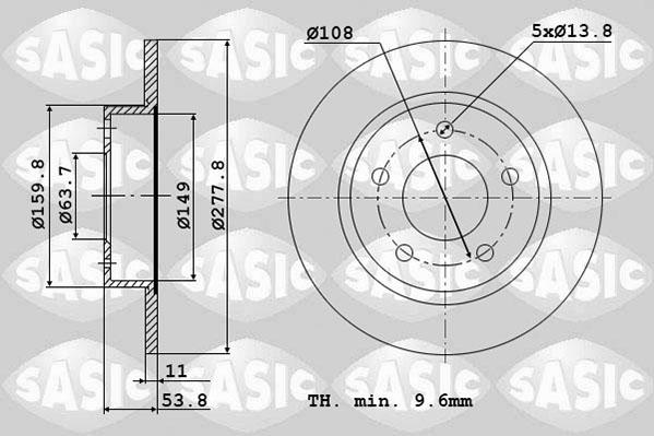 Sasic 6106013 - Тормозной диск abcparts.ee