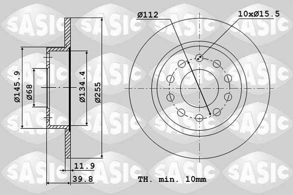 Sasic 6106039 - Тормозной диск abcparts.ee
