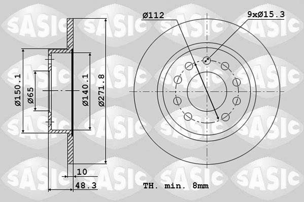 Sasic 6106180 - Тормозной диск abcparts.ee