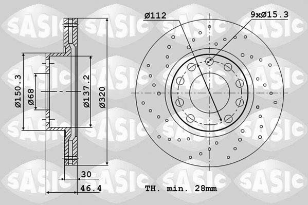 Sasic 6106183 - Тормозной диск abcparts.ee