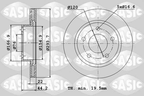 Sasic 6106170 - Тормозной диск abcparts.ee