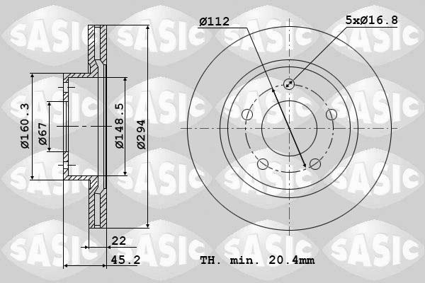 Sasic 6106309 - Тормозной диск abcparts.ee
