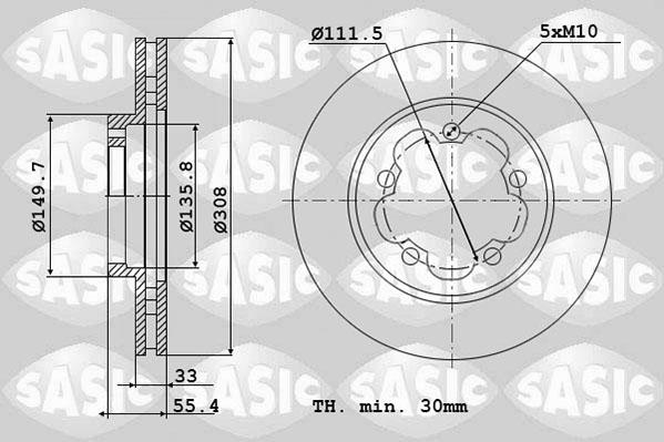 Sasic 6106300 - Тормозной диск abcparts.ee