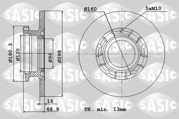 Sasic 6106298 - Тормозной диск abcparts.ee