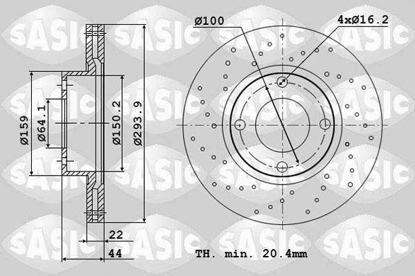 Sasic 6106247 - Тормозной диск abcparts.ee