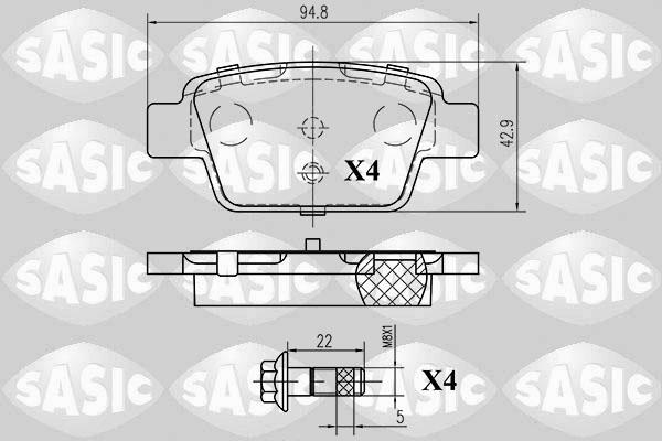 Sasic 6216065 - Тормозные колодки, дисковые, комплект abcparts.ee