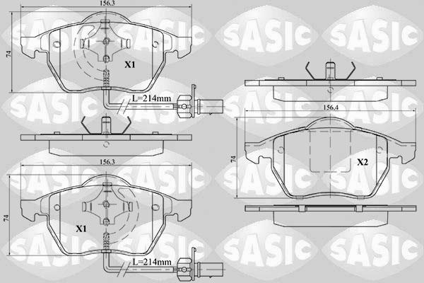 Sasic 6216013 - Тормозные колодки, дисковые, комплект abcparts.ee