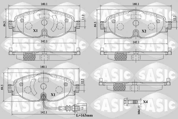 Sasic 6216154 - Тормозные колодки, дисковые, комплект abcparts.ee