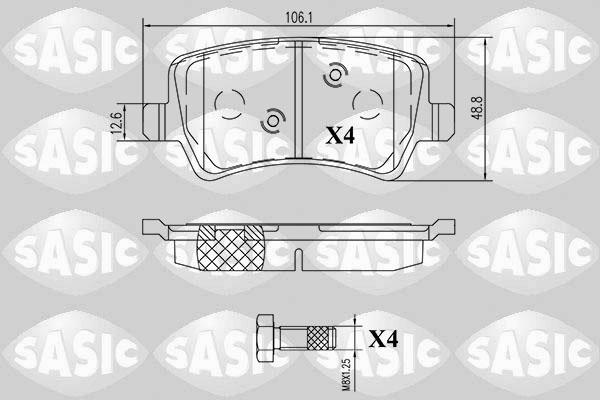 Sasic 6216160 - Тормозные колодки, дисковые, комплект abcparts.ee